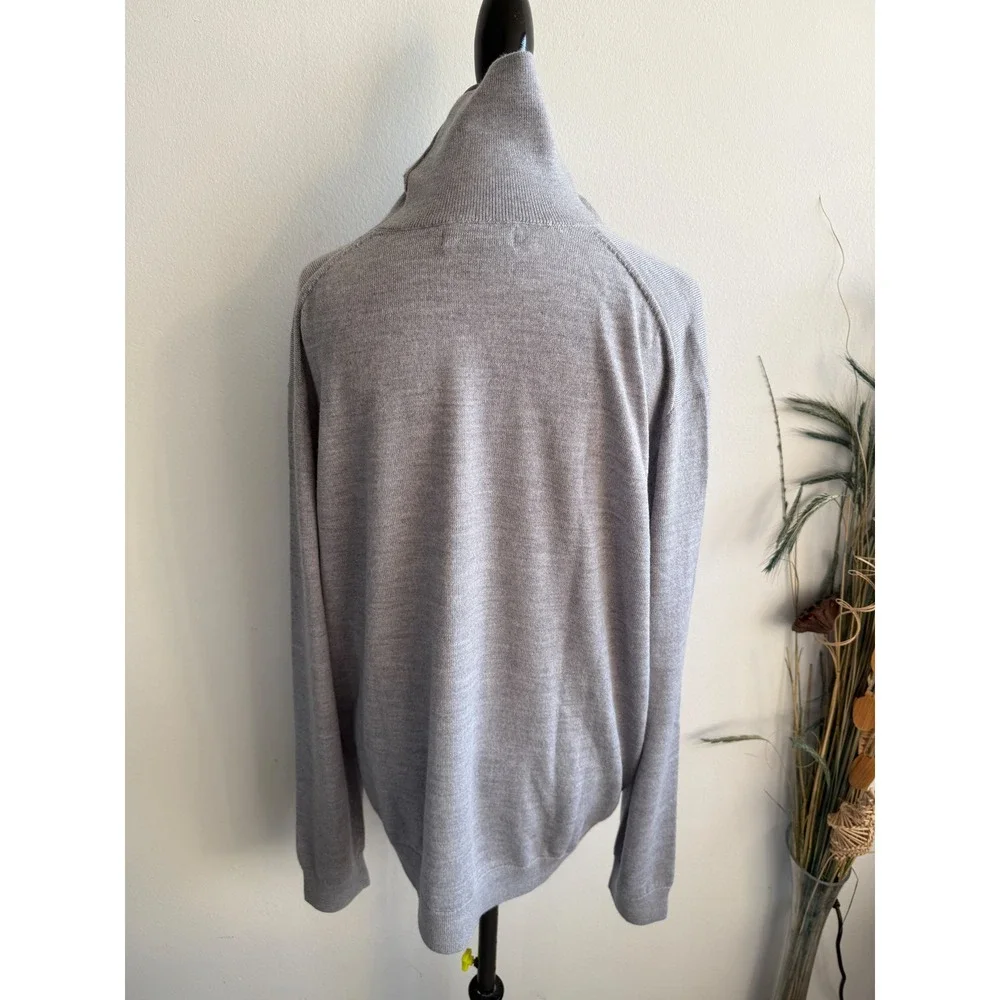 Banana Republic Mens XXL Grey 100% Merino Wool Turtleneck Sweater Soft Knit 2854